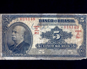 Brazil Banknotes - 5 mill, p-112a, L. 1923.