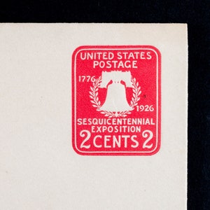 U522 Umschlag, Sesquicentenial Expo 2 Cent, 1926 US-Postbezug, unbenutzter Zustand