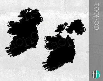 Ireland SVG, PNG, Ireland Silhouette, High Detail and Smoothed Versions.