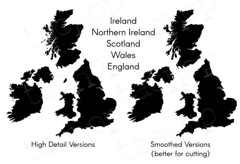 Download UK and Ireland SVG PNG Bundle England Scotland Wales | Etsy