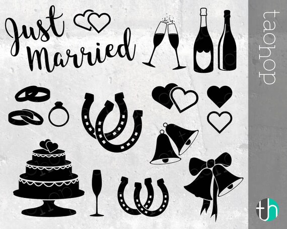 Download Wedding Svg And Png Bundle Cake Champagne Glasses Etsy