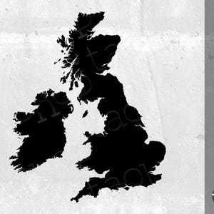 UK SVG, PNG, United Kingdom Silhouette, High Detail and Smoothed Versions.