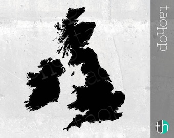 UK SVG, PNG, United Kingdom Silhouette, détail élevé et lissées Versions.