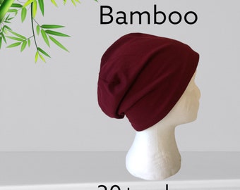 Bamboo beanie hat|Soft silky feel jersey hat|Summer beanie|Chemo headwear|Large beanie hat|Handmade|Sleeping hat|Mens beanie|Eco friendly