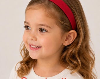 Kids Narrow Organic cotton headband|1" wide Stretchy Sports Yoga band|Thin plain colour hairband