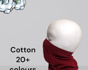 Snood en coton|Cache-cou|Réversible|Écharpe grande taille|Guêtre en jersey|Snood pour femme|Snood pour homme|Protège-cou|Écharpe en coton biologique|Respectueux de l'environnement