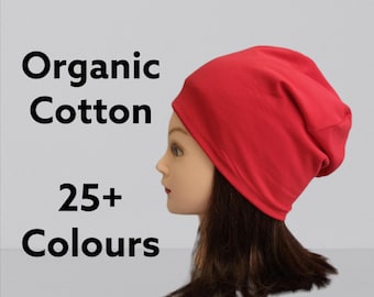 Slouchy beanie hat|Organic cotton stretchy hat|Orange beanie|Extra large beanie|Plain colour hat|family hats|Mens beanie|Women beanie|kids