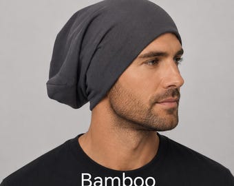 Extra long Bamboo cotton beanie hat|Soft silky feel Summer beanie|Chemo headwear|Dreadlocks beanie