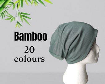 Bonnet en bambou|Bonnet en jersey doux et soyeux|Bonnet d'été|Couvre-chef de chimio|Grand bonnet fait main|Bonnet de nuit|Bonnet pour homme|Respectueux de l'environnement