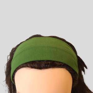 Jersey headband with elastic band|Organic cotton headband|2.5" wide headband|Yoga band|Sports headset|Plain colour hairband|Extra long band image 3