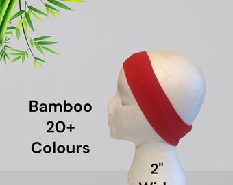Bamboo Headband | 2" Wide, Soft Cotton Blend | Yoga, Handmade Eco-friendly