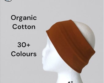 Jersey headband|Organic cotton headband|GOTS|Sports headband|Yoga band|4" headband| Extra wide dreadband|Chemo band|Mens hairband|Ear cover