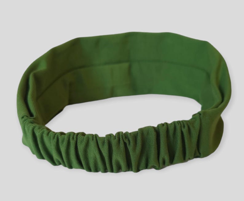 Jersey headband with elastic band|Organic cotton headband|2.5" wide headband|Yoga band|Sports headset|Plain colour hairband|Extra long band image 4