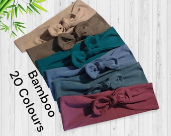 Bamboo headband|Wide headband|Self tie headband|Cotton hairband|Handmade|3" Headband|Eco friendly|Top knot headband|Tie up headband|Yoga