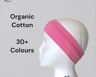 Jersey headband|Organic cotton headband|2" wide Stretchy headband|Sports headband|Yoga band|Mens hairband|Thin headband|plain solid colour
