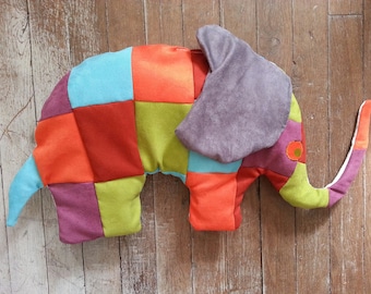 Padded suede patchwork elephant pillow