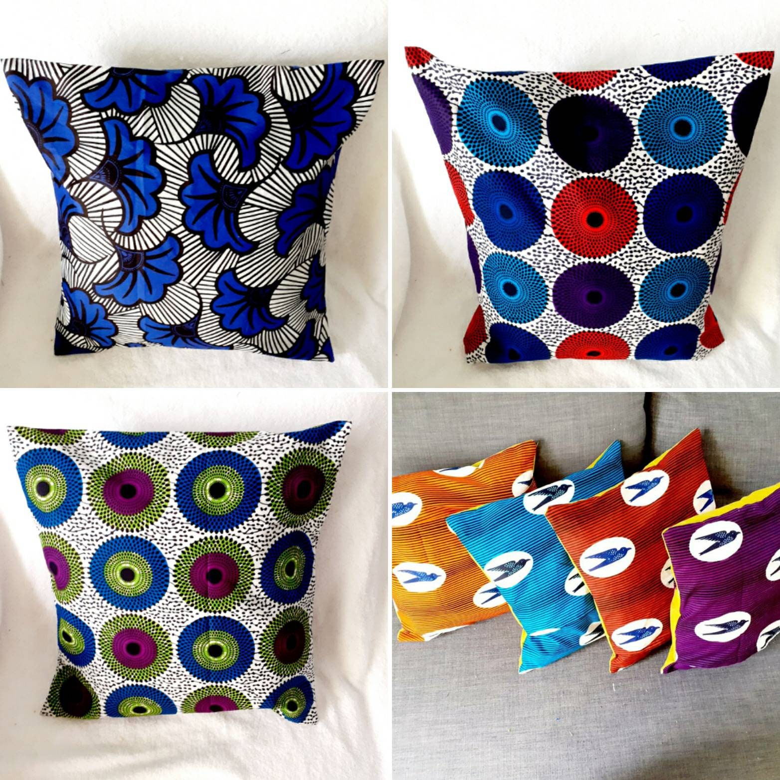 1 Housse de Coussin en Wax Au Choix