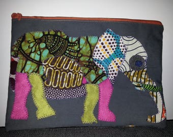 Bag 20x30cm wax patchwork elephant