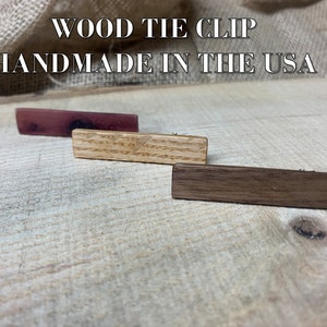 3 Colors Wood Tie Clip | Groomsmen Gift | Bridal Party | Rustic Wedding | Handmade in USA