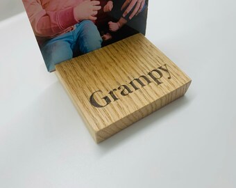 Custom Engraved Picture Holder | Picture Stand | Name Picture Stand | Wood Picture Holder