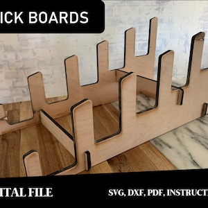 Digital File Cutting Board Display Stand THICK BOARDS | Laser Cutter | Cutting Board Display Rack | Serving Tray | Charcuterie Board