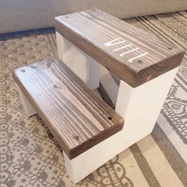 Toddler Stepping Stool | Farmhouse Design | Rustic Stepping Stool | Wooden Step Stool | Step Stool | Toddler Step Stool