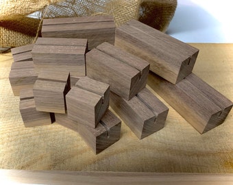5 Wood Place Card Holders | Wood Picture Holders | Place Card Display Stands | Name Card Holders | Black Walnut | Handmade | Multiple Sizes
