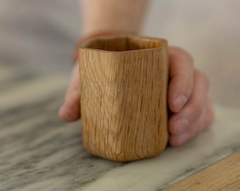 Hexagon White Oak Whiskey Tumbler | Wood Whiskey Tumbler | Wood Whiskey Glass | Wood Whiskey Cup | Whiskey Enhancing | Personalized