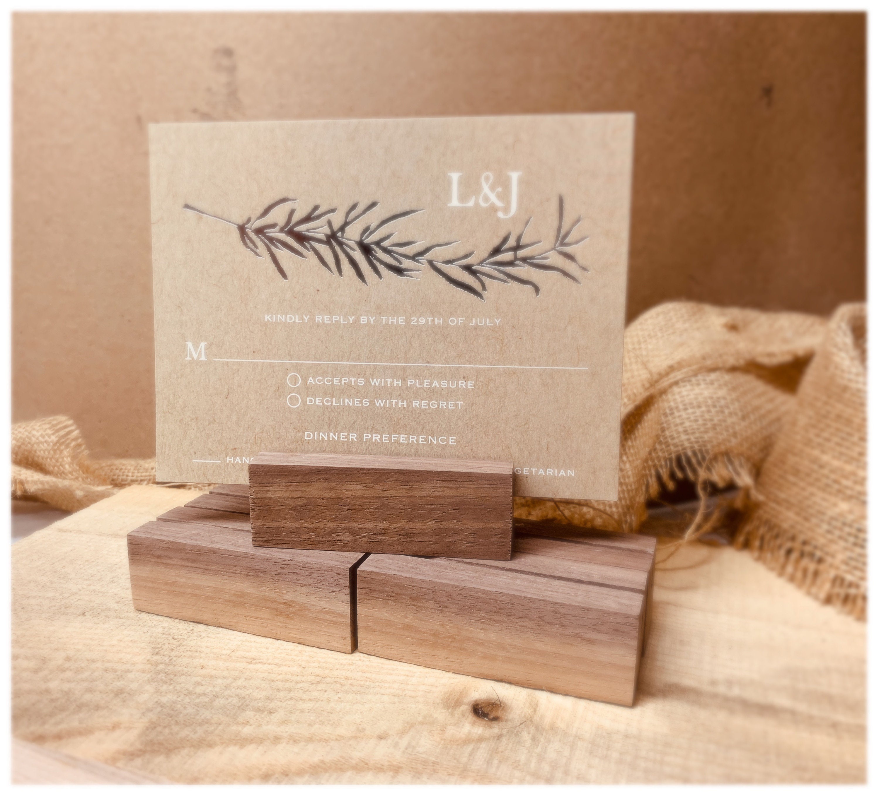 5 Wood Place Card Holders Wood Picture Holders Place Card Etsy