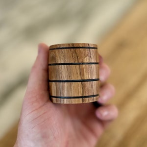 White Oak Shot Glass | Charred Wood Shot Glass | Whiskey Barrel | Wood Shot Glass