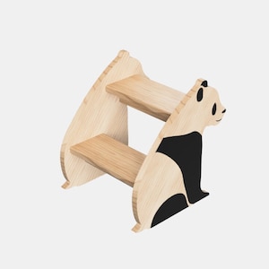 Kids Stepping Stool | Panda Bear | Stepping Stool | Wooden Step Stool | Step Stool | Toddler Step Stool | Toddler Step | Child Step Stool