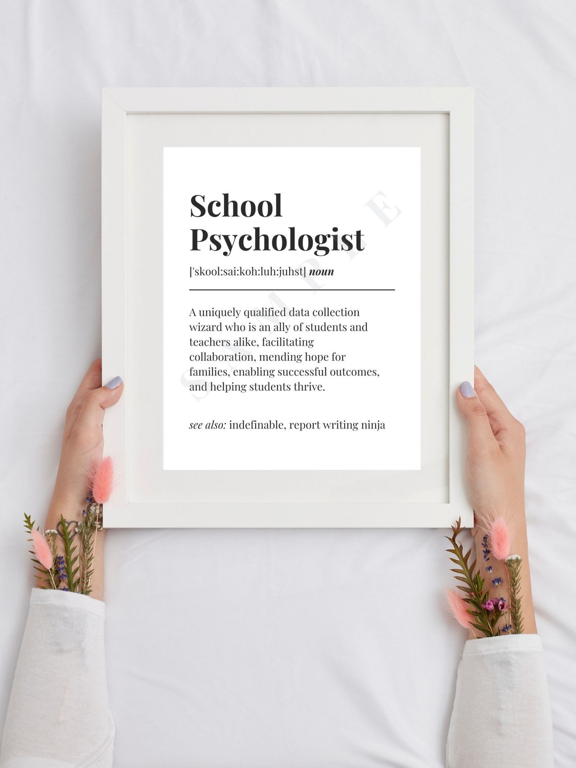 School Psychologist Definition Printable Poster Digital Download
