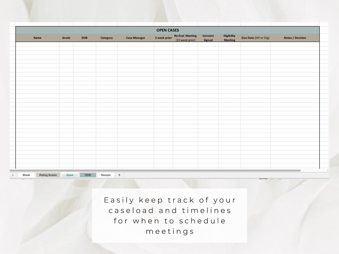 School Psychologist Caseload Spreadsheet | Version 2 | Editable Excel ...