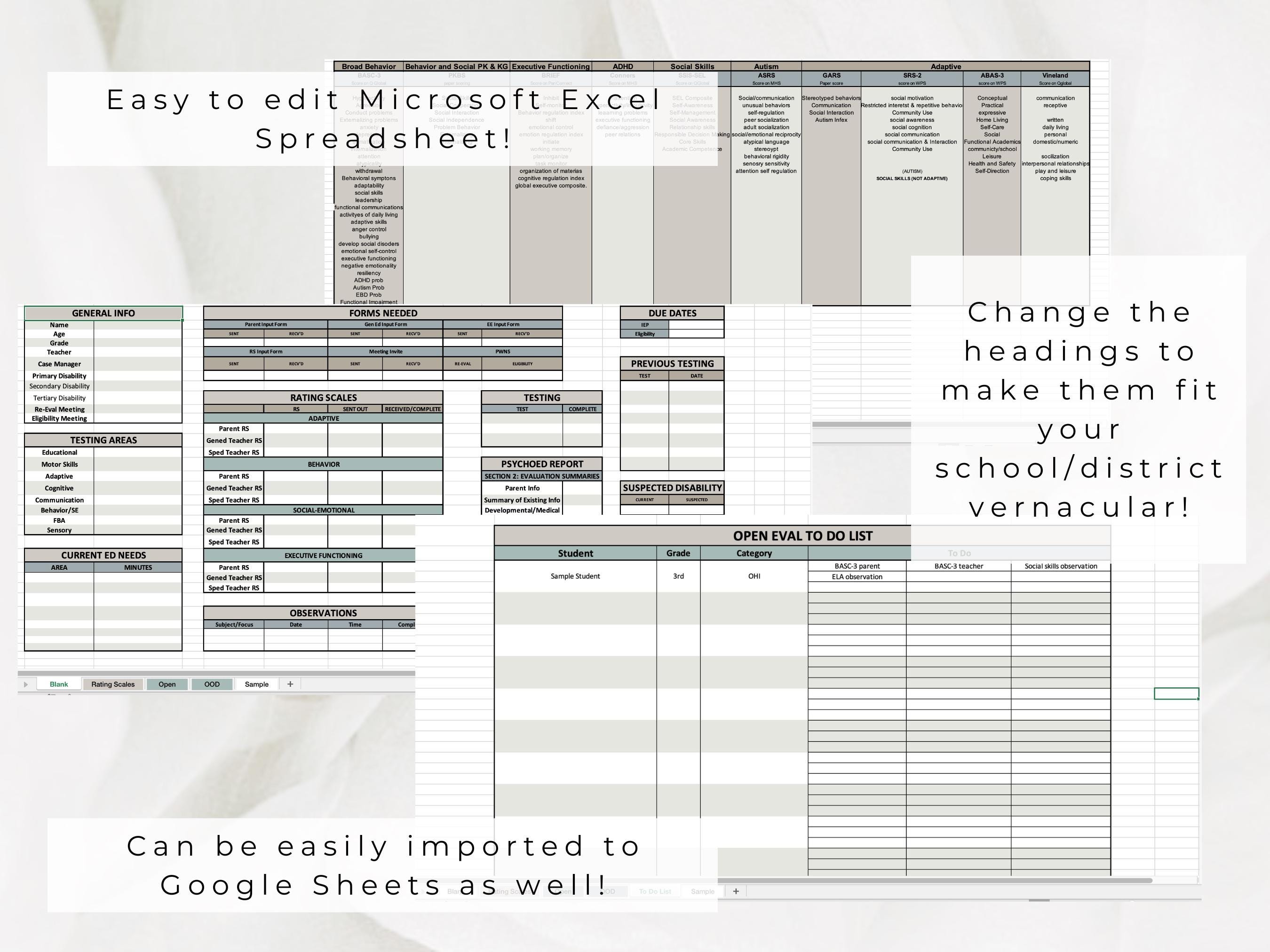 School Psychologist Caseload Spreadsheet | Version 2 | Editable Excel ...