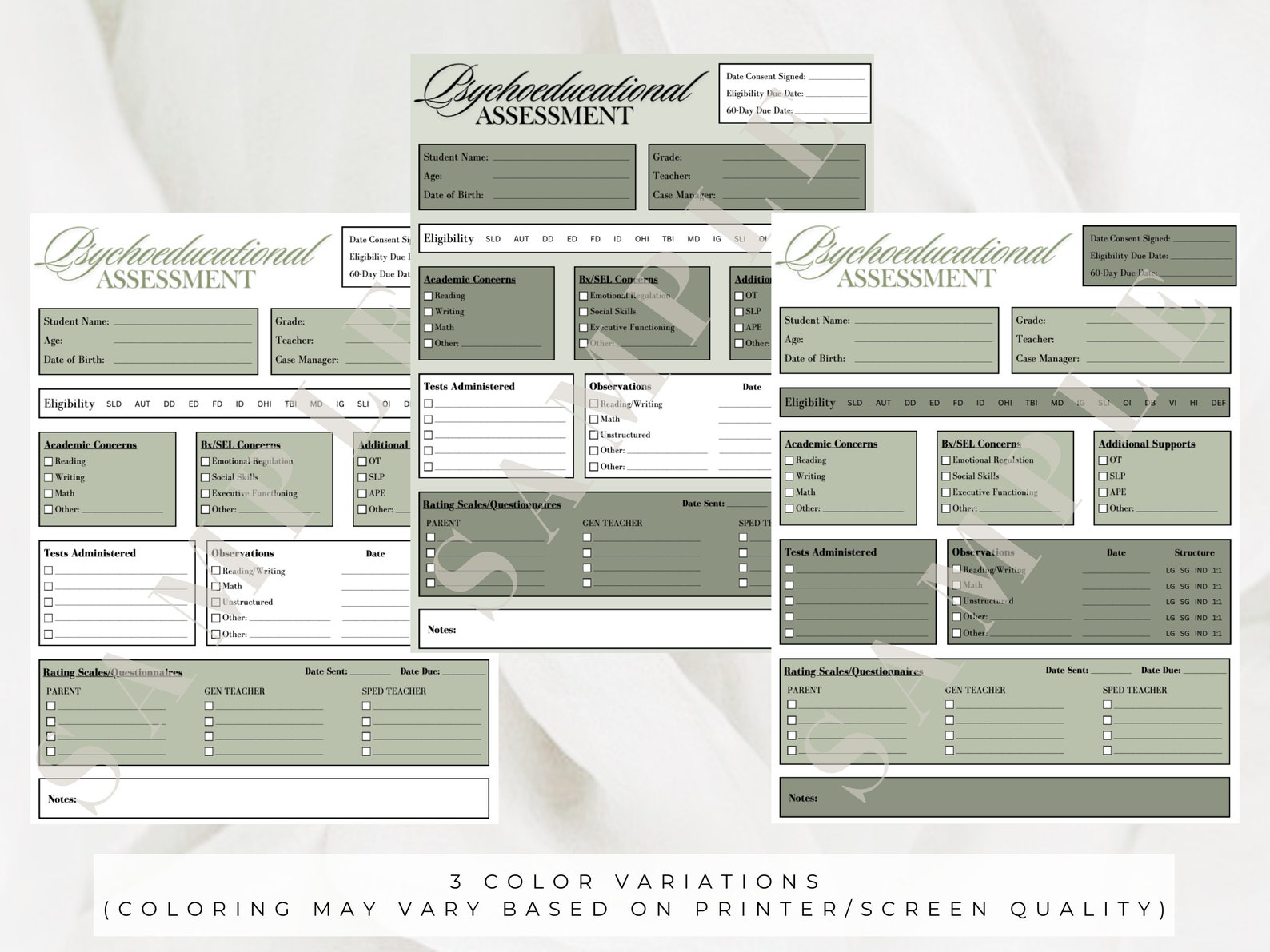 Psychoeducational Assessment Cover Page | School Psychologist | Special ...