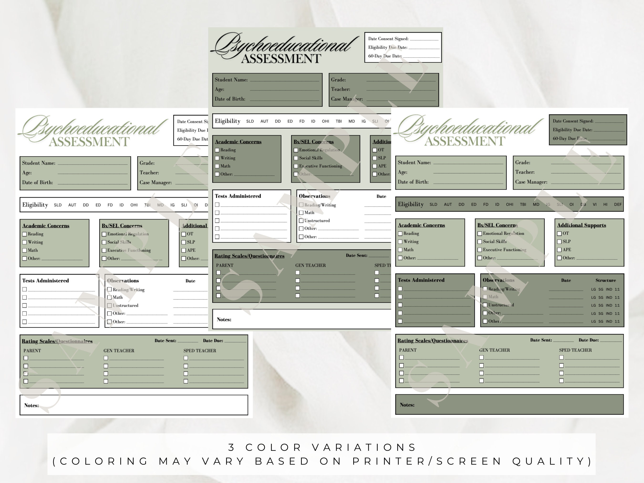 Psychoeducational Assessment Cover Page | School Psychologist | Special ...