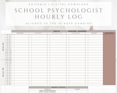 School Psychologist Hourly Log | NASP Domains, Excel (Digital Download)