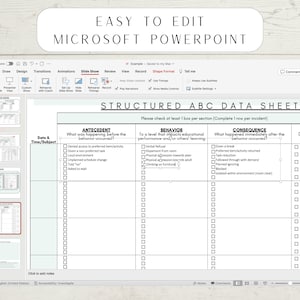 Editable ABC Data Collection Sheets | Unstructured & Structured | FBA ...