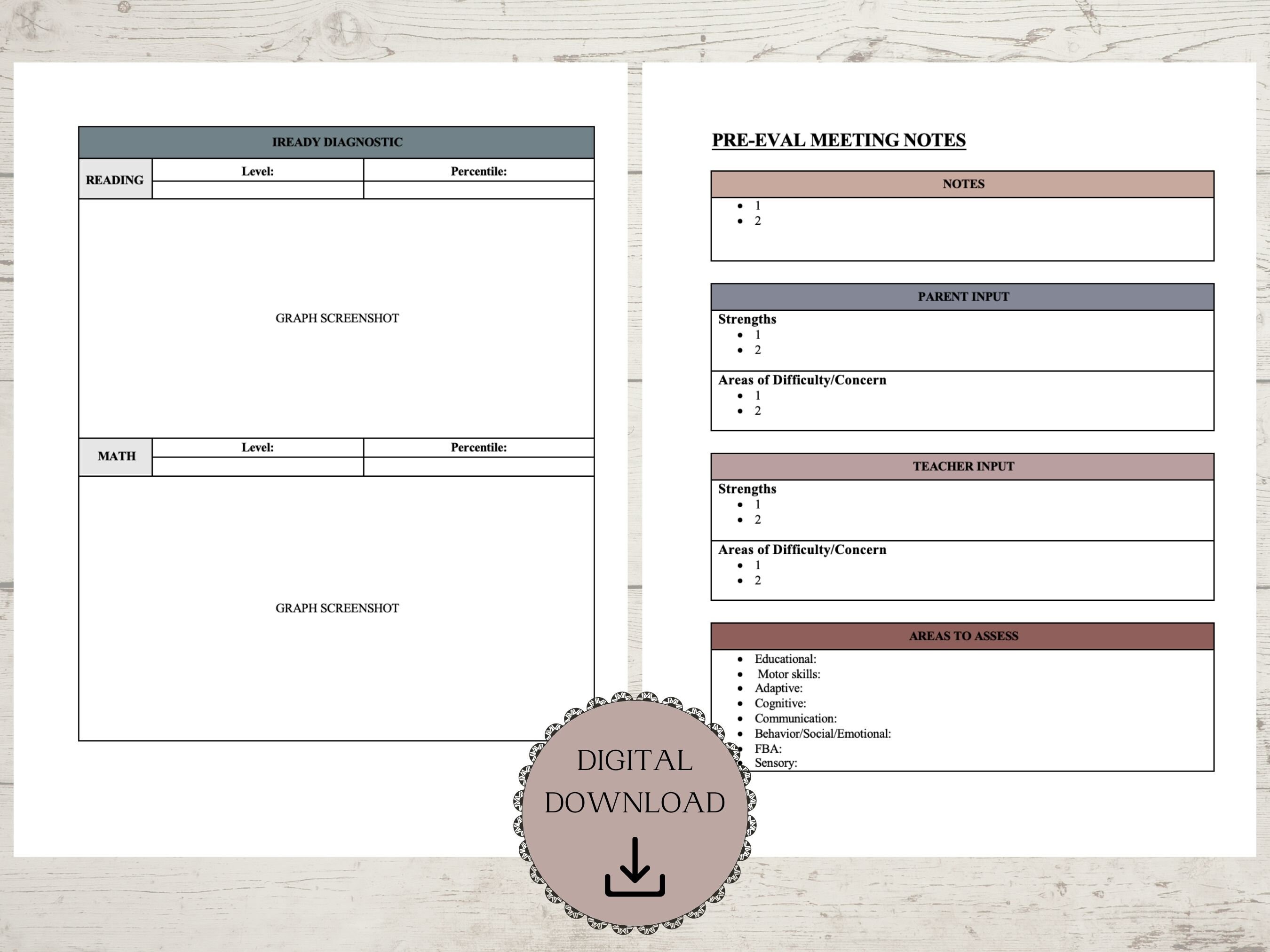 Student Record Review Editable Template Microsoft Word Special ...