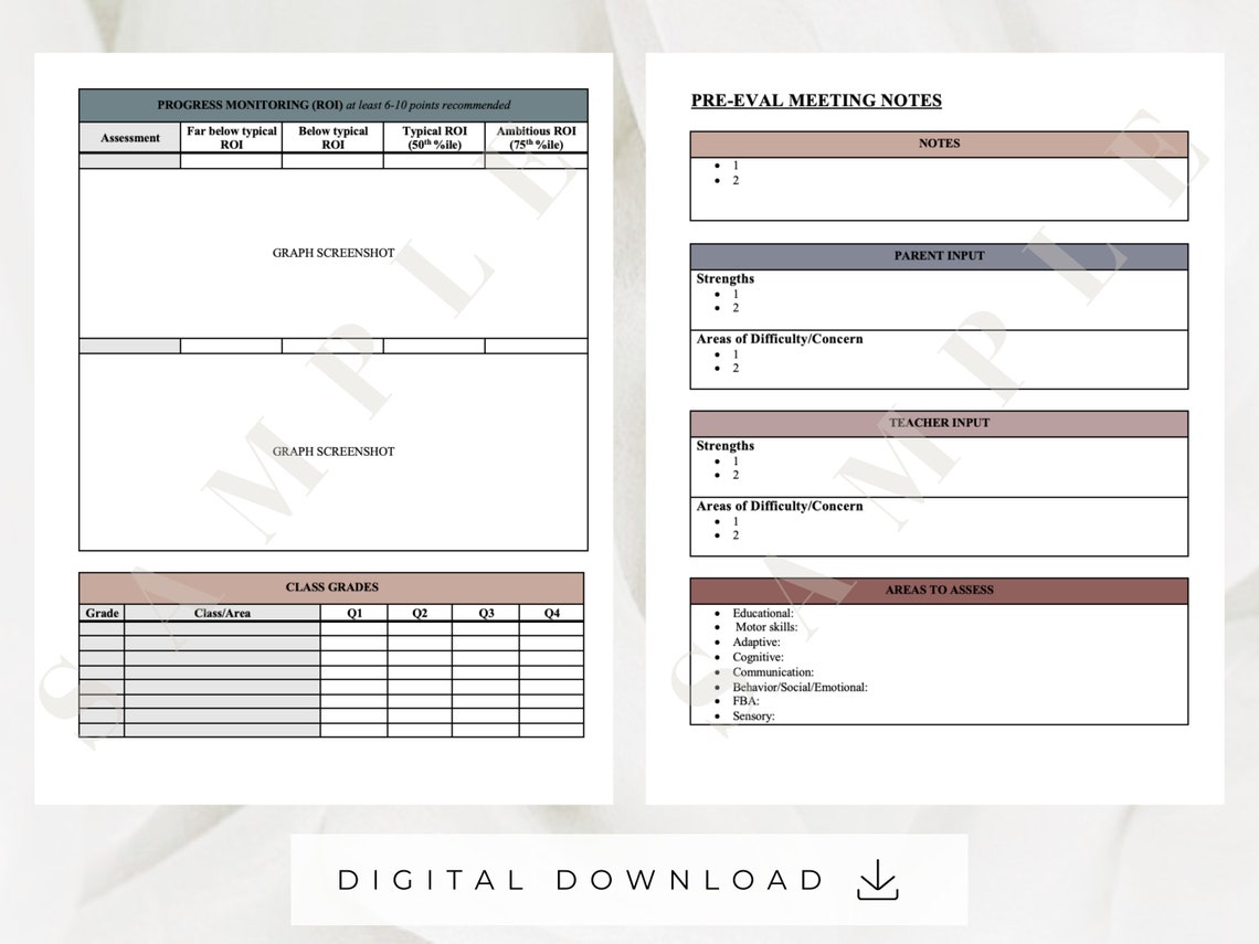 Student Record Review Editable Template | Microsoft Word | Special ...