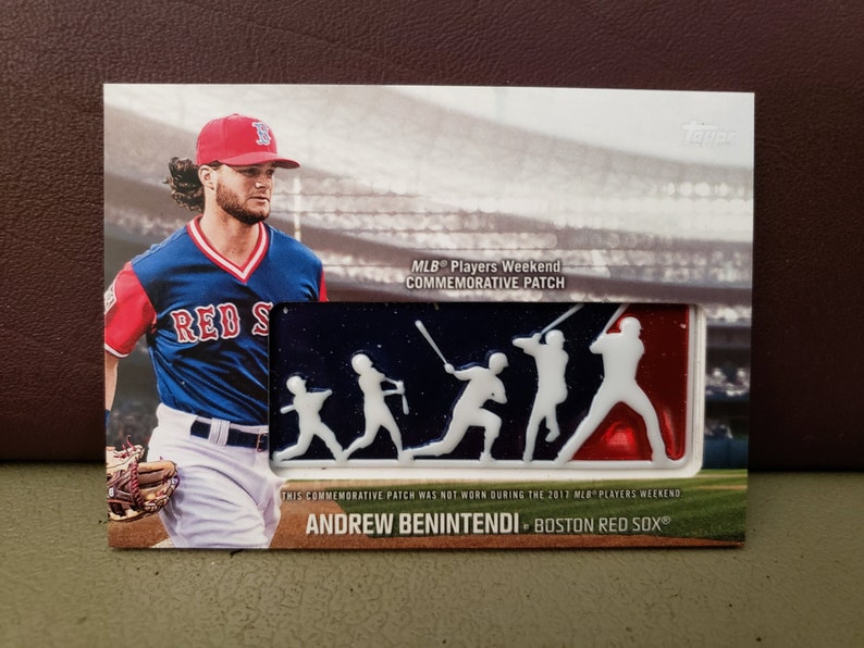 Andrew Benintendi Topps Series 1 Logo Patch Card #PWP-ABN Boston Red Sox
