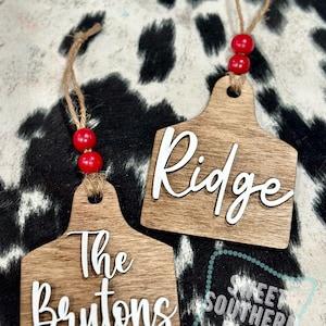 Custom Cattle Tag Ornament|Christmas