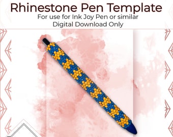 Chevron Rhinestone Pen Template, SS10 Rhinestone Template - Digital File/Pattern Only