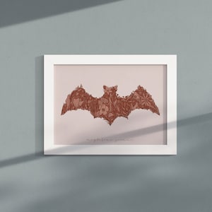 Floral Bat- 5 x 7 Print | Artwork | MagdaleneJeanne