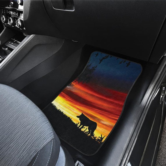 Lone Wolf Front And Rear Car Floor Mats Set Of 4 Etsy