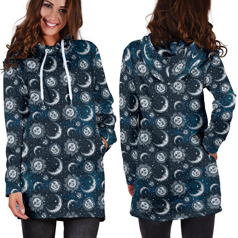 Sun and Moon Women/'s Hoodie Dress