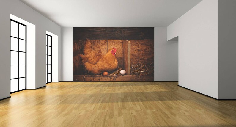Wall Art Chicken Hut Photo Wallpaper HUGE Peel and Stick