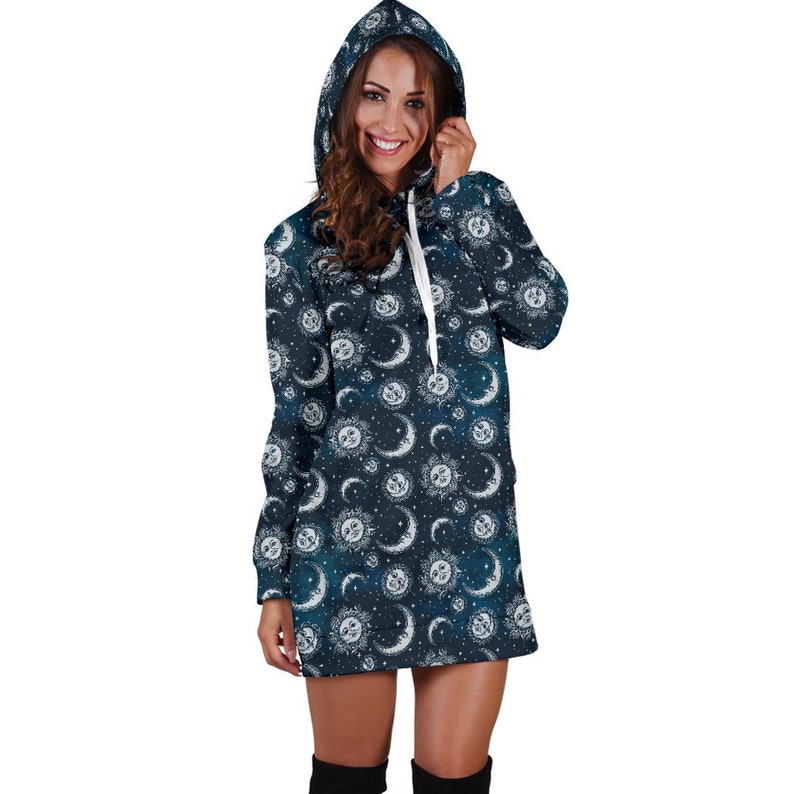Sun and Moon Women/'s Hoodie Dress