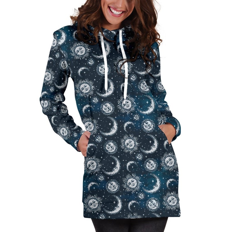 Sun and Moon Women/'s Hoodie Dress