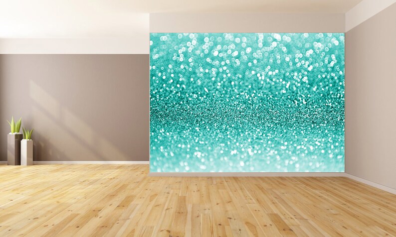 Blue Glitter Custom Wallpaper Peel and Stick
